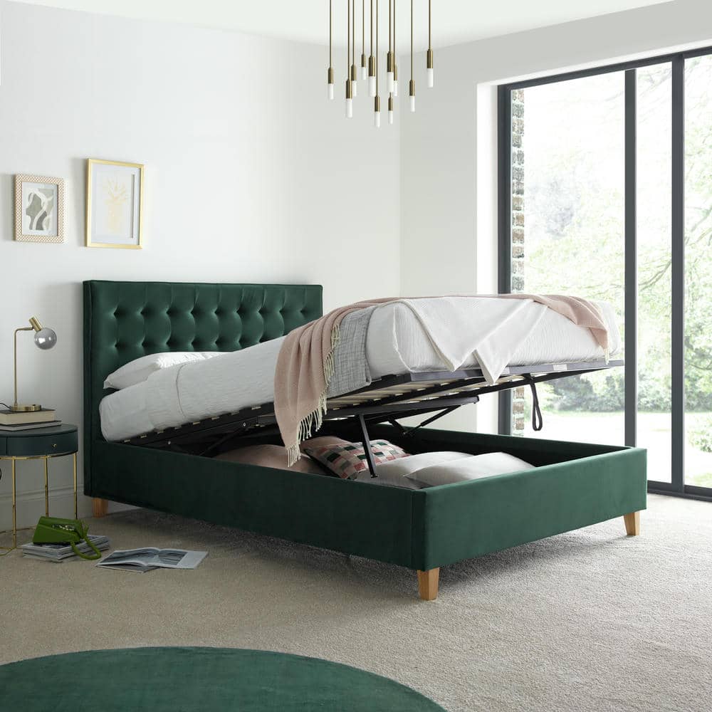 Kingham - Velvet Buttoned Ottoman Bed - Bickfords