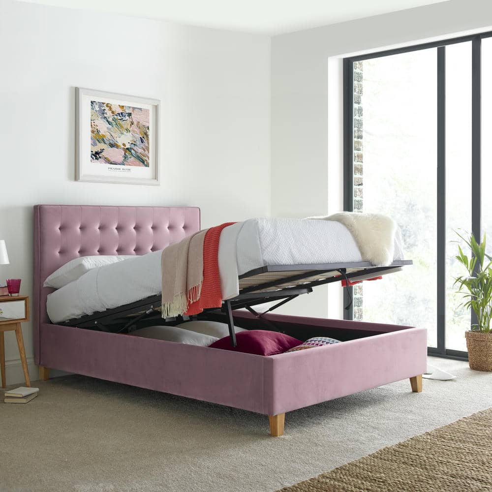 Kingham - Velvet Buttoned Ottoman Bed - Bickfords