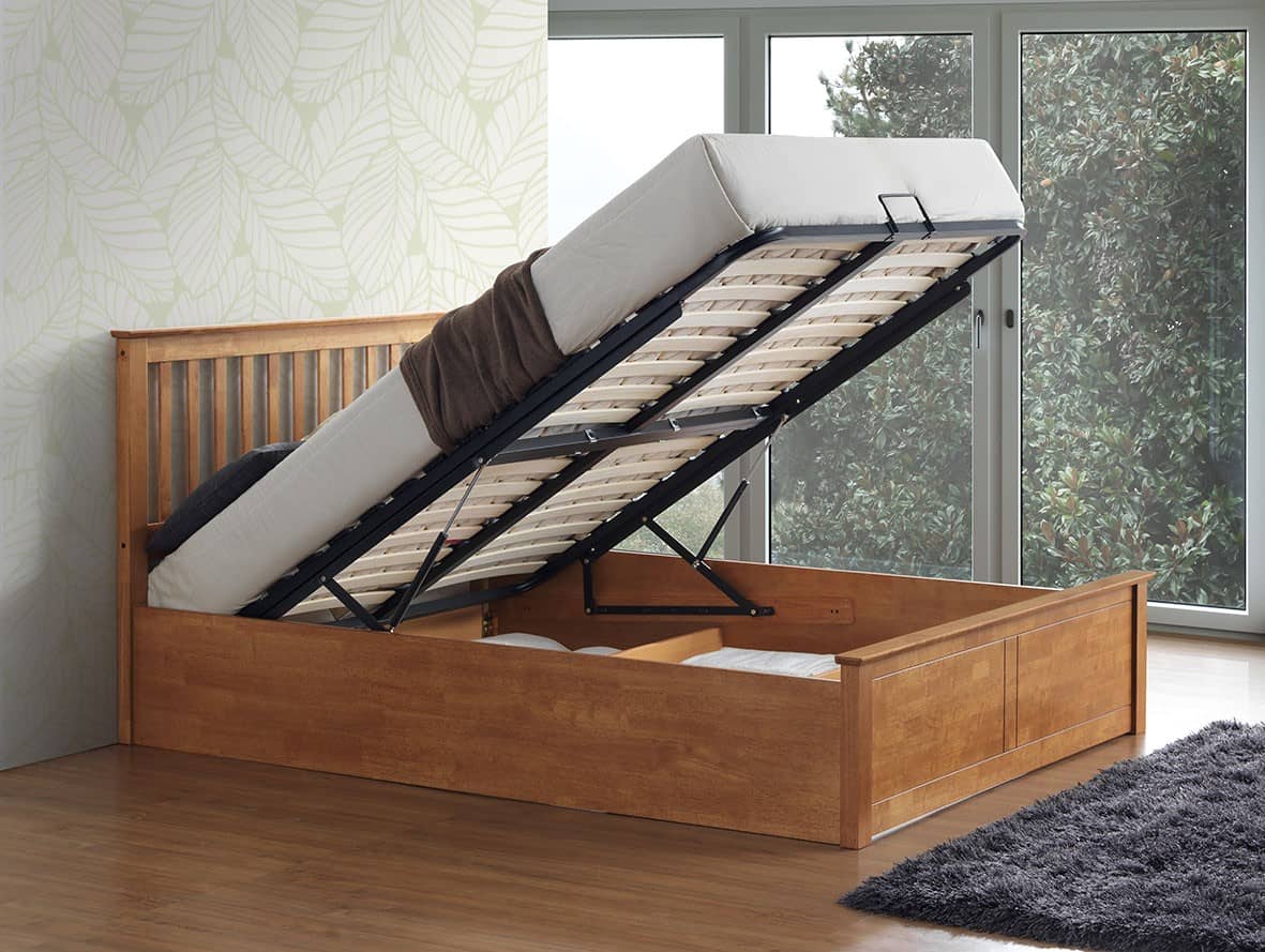 Malmo - Classic Wooden Ottoman Storage Bed - Bickfords