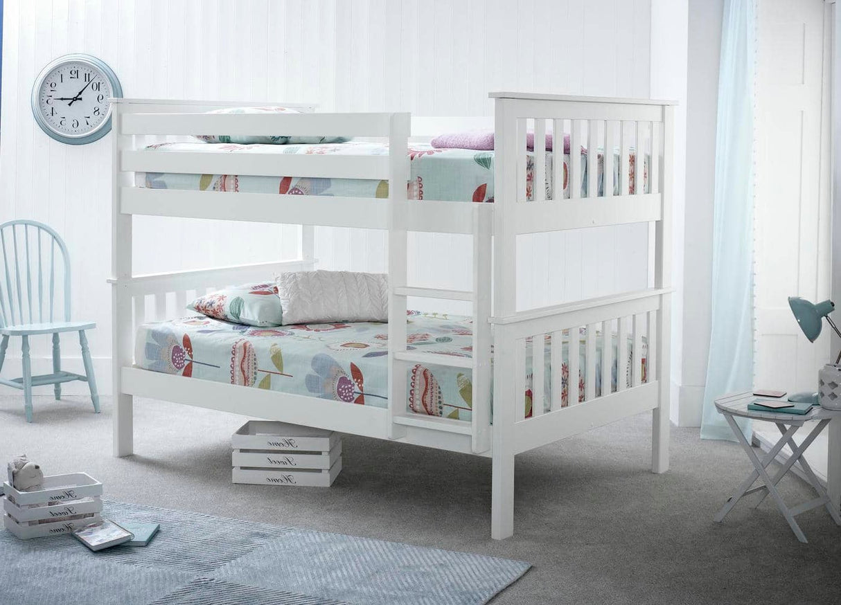 Oslo - White Quadruple Bunk Bed Frame - Bickfords