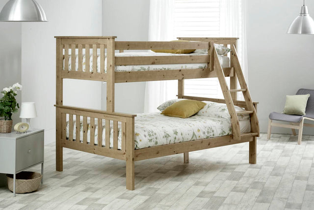 Carra -  Solid Pine Wooden Triple Sleeper Bed - Bickfords