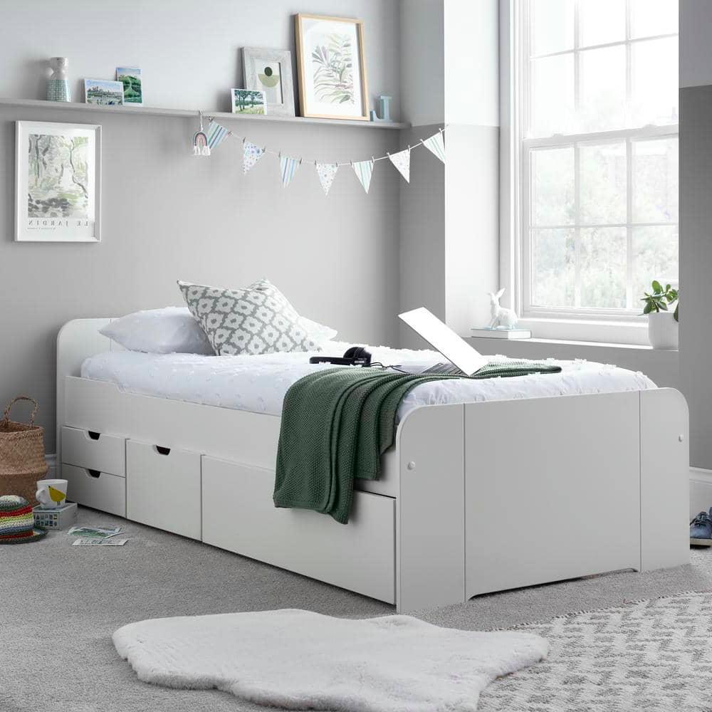 Trend - White Wooden 4 Drawer Storage Bed - Bickfords