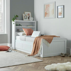 Enzo - White Wooden 3 Drawer Single Storage Bed - Bickfords