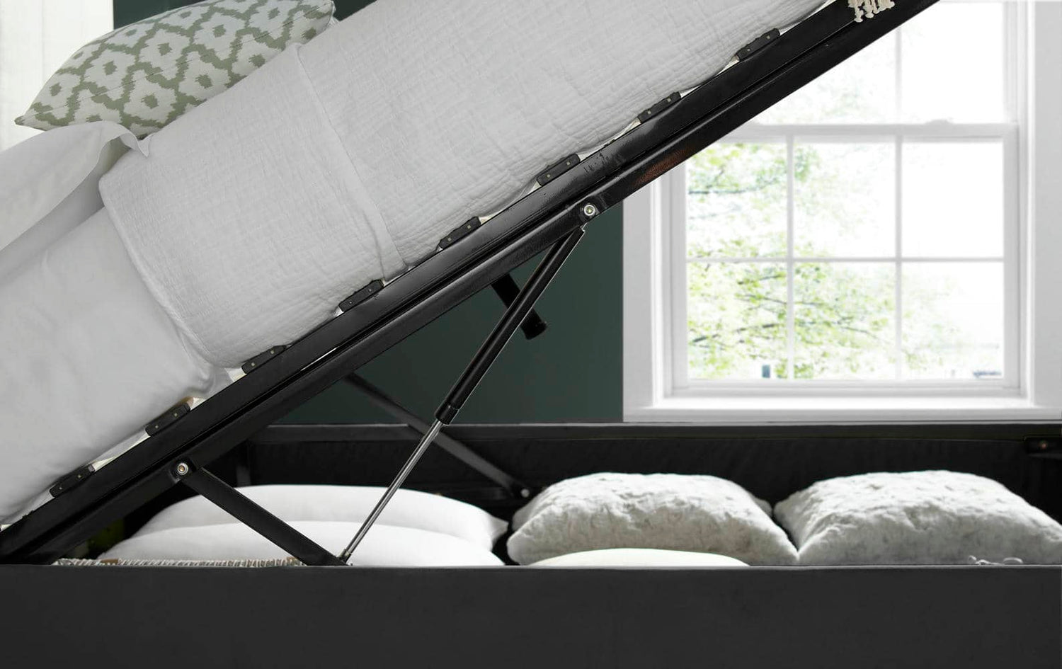 Aurora -  Upholstered Velvet Ottoman Bed - Bickfords