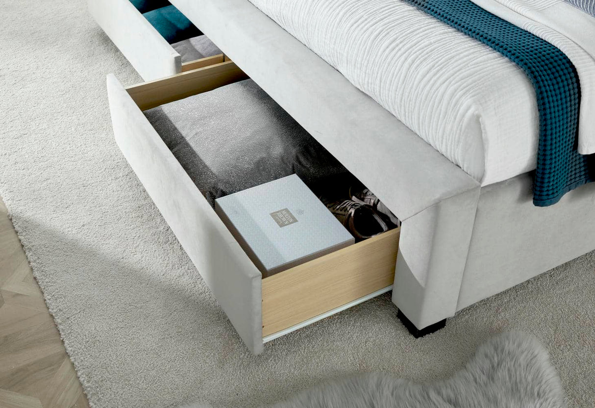 Newton - Upholstered Velvet 4 Drawer Storage Bed - Bickfords