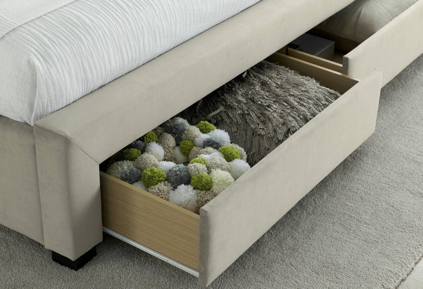 Newton - Upholstered Velvet 4 Drawer Storage Bed - Bickfords