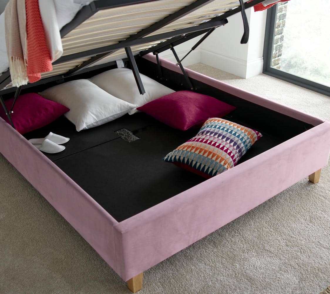 Kingham - Velvet Buttoned Ottoman Bed - Bickfords