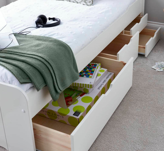 Trend - White Wooden 4 Drawer Storage Bed - Bickfords