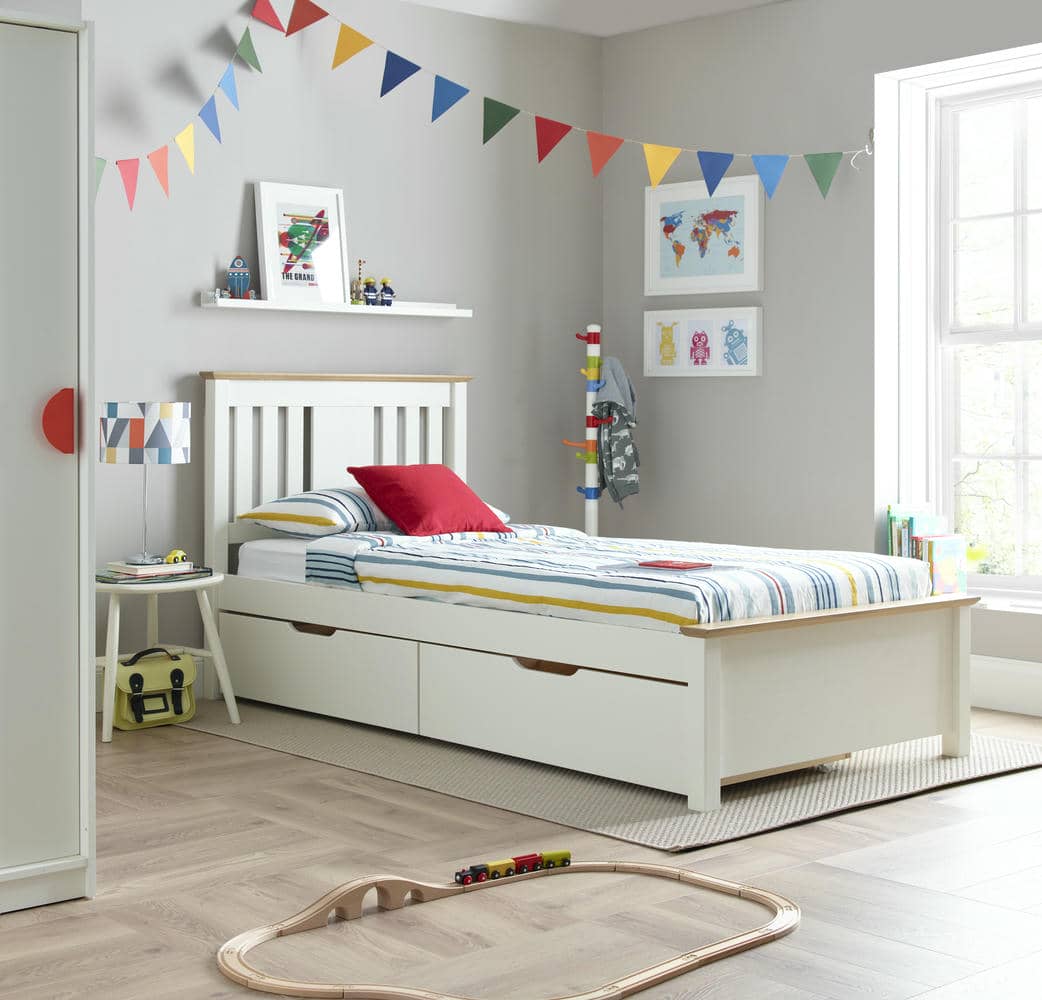 Chester - White Wooden Storage Bed Frame - Bickfords