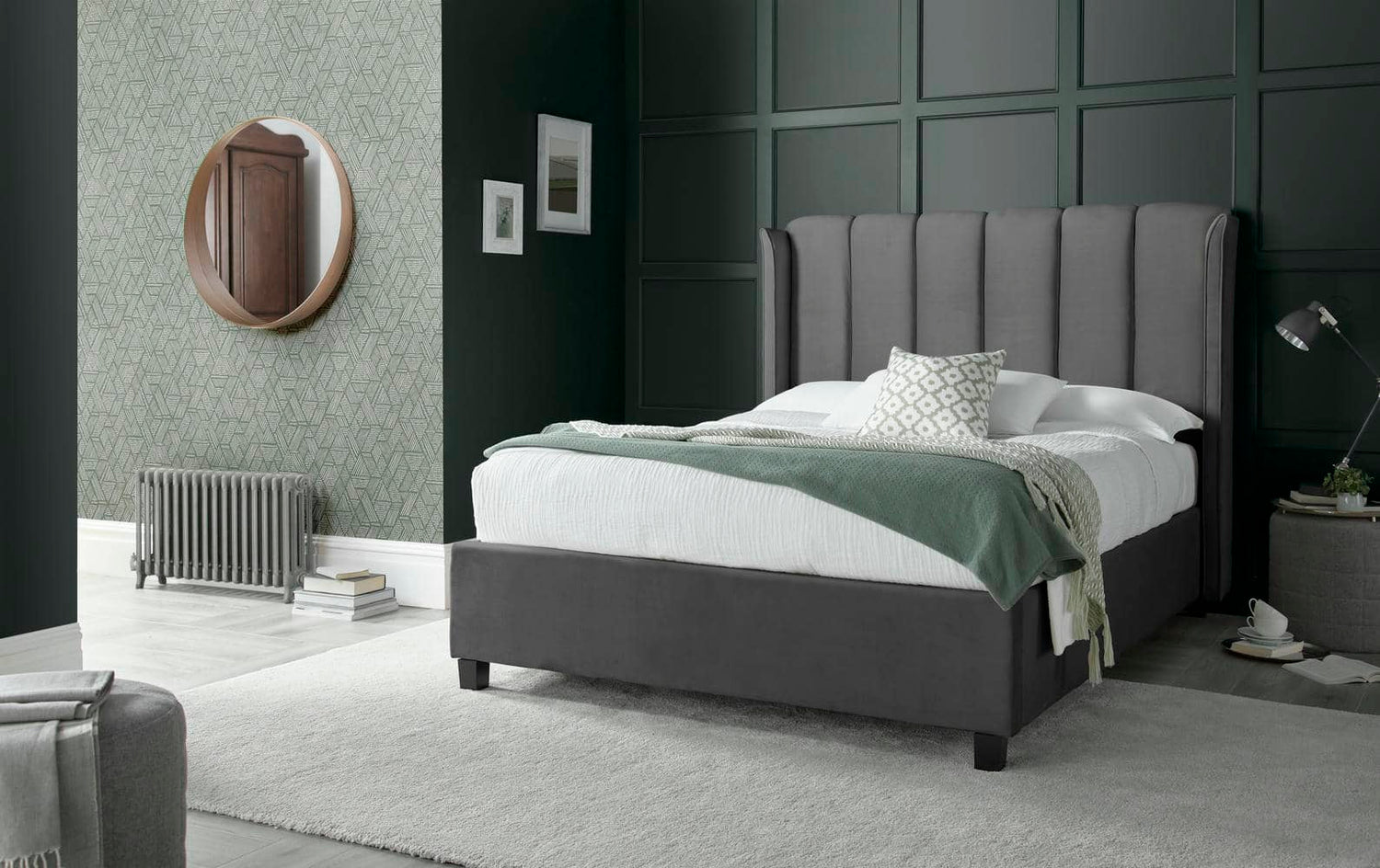 Aurora -  Upholstered Velvet Ottoman Bed - Bickfords