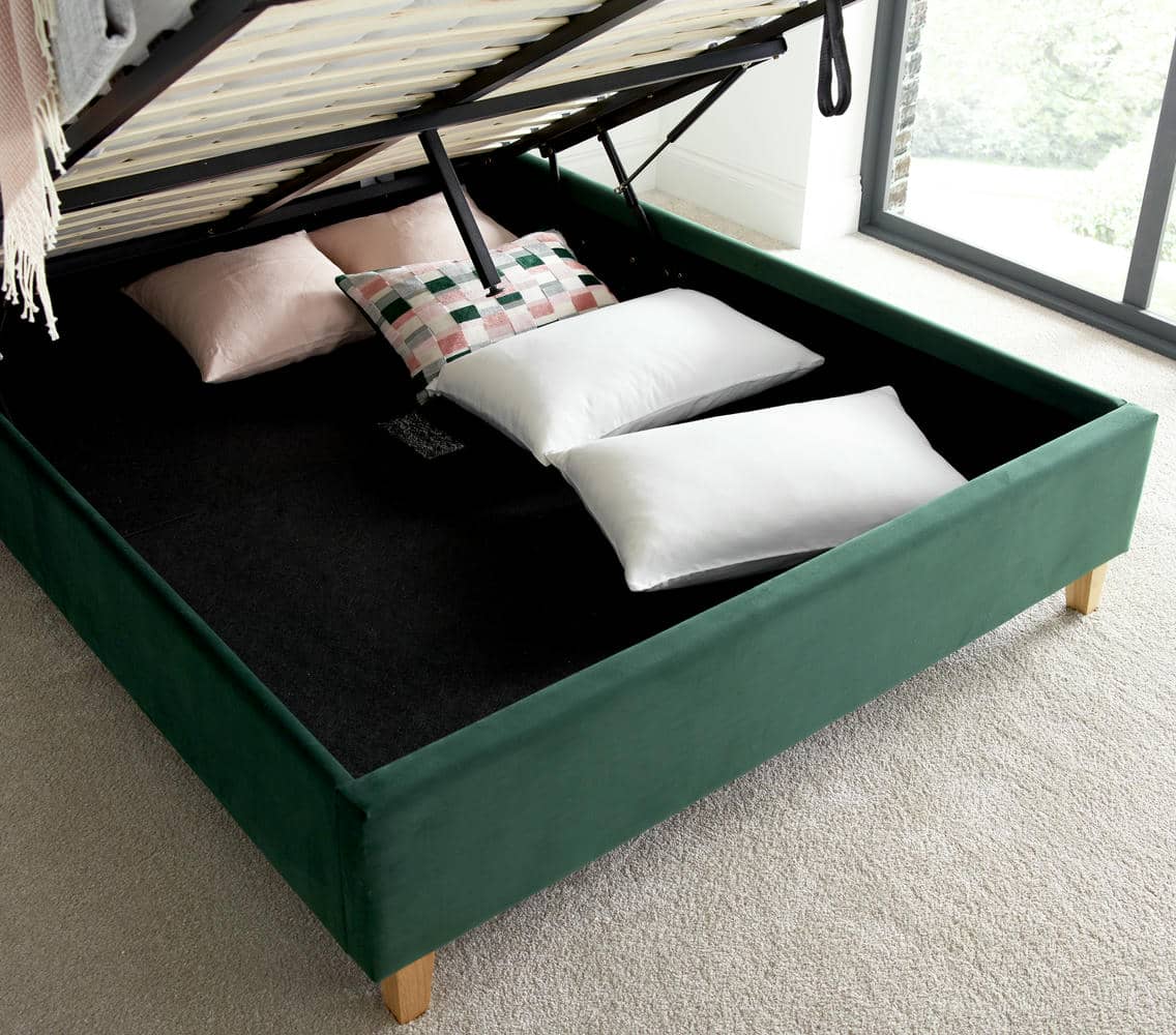 Kingham - Velvet Buttoned Ottoman Bed - Bickfords