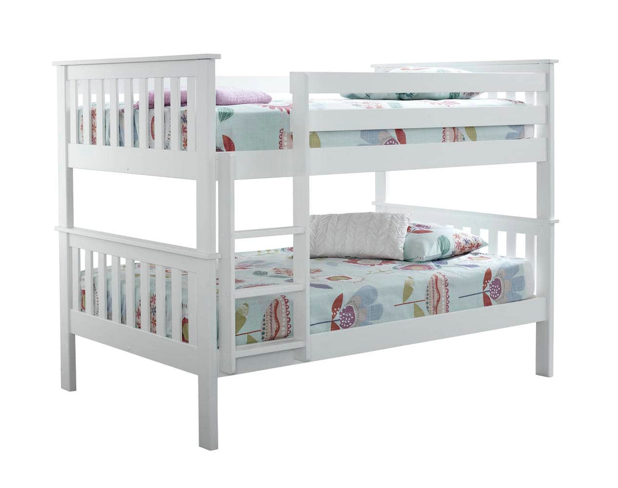 Oslo - White Quadruple Bunk Bed Frame - Bickfords