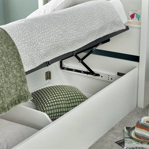 Oscar - White Wooden Ottoman Storage Bed - Bickfords