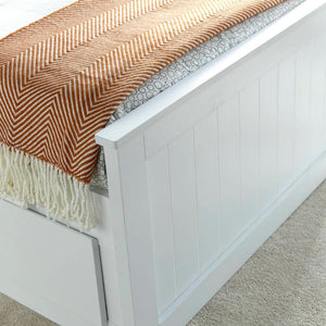 Enzo - White Wooden 3 Drawer Single Storage Bed - Bickfords