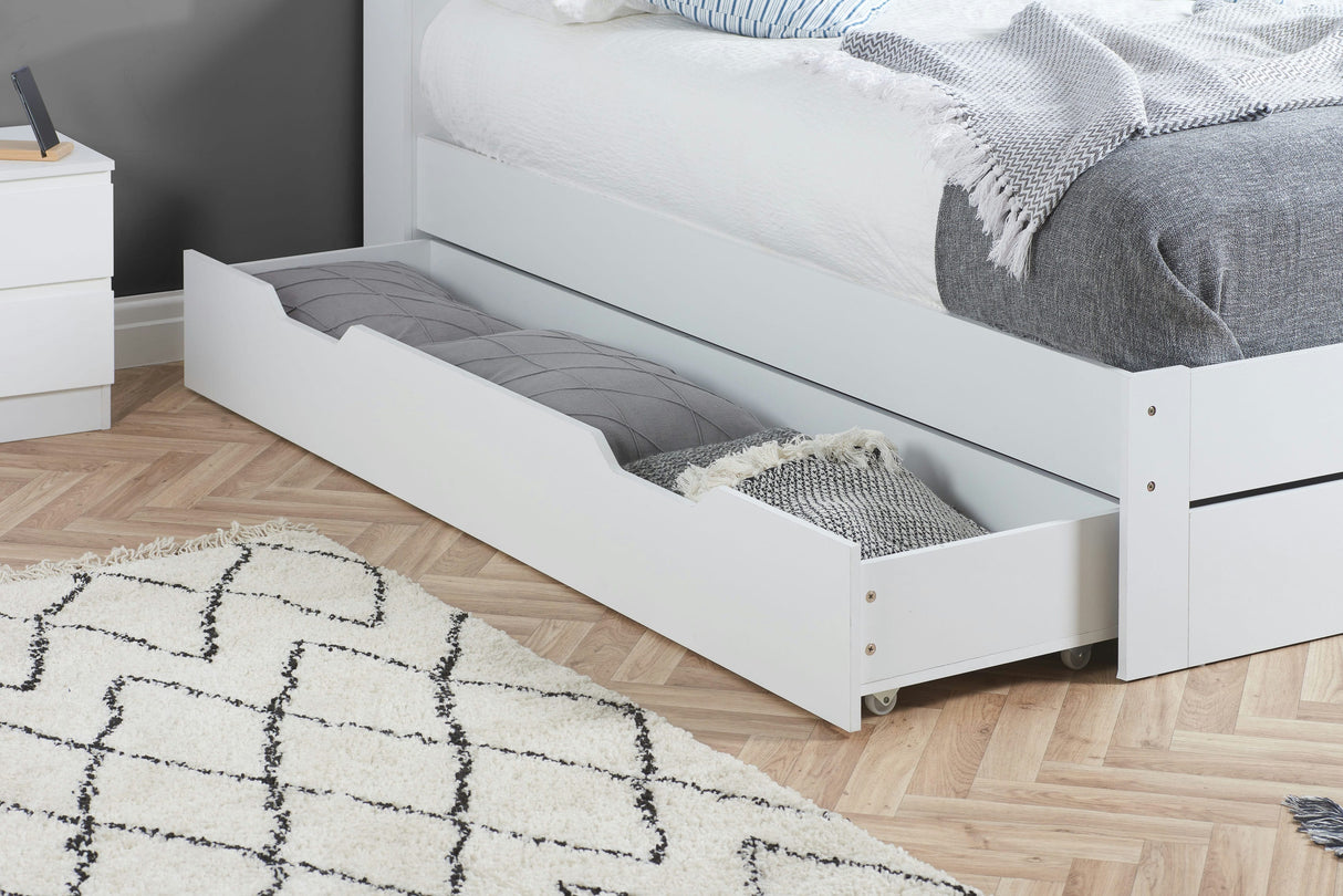 Alfie - White Wooden Storage Bed Frame - Bickfords