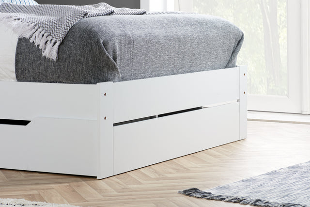 Alfie - White Wooden Storage Bed Frame - Bickfords