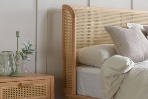 Astrid - Double Rattan Bed - Wooden Bed - Bickfords