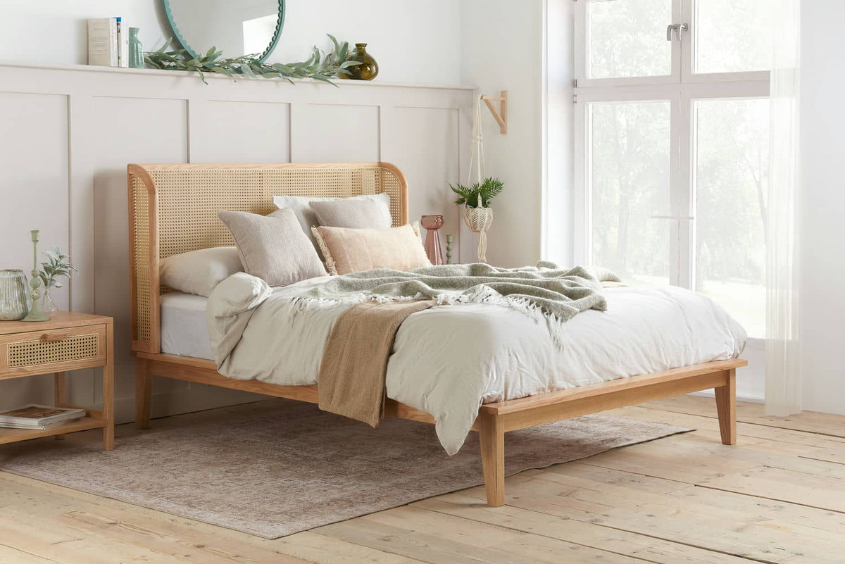 Astrid - Double Rattan Bed - Wooden Bed - Bickfords