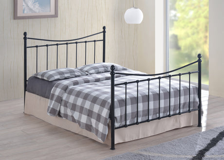 Alderwood - Victorian Style Black Metal Bed Frame with Sprung Slats