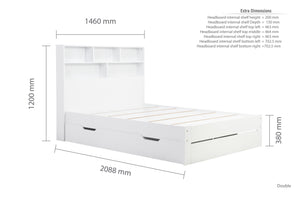 Alfie - White Wooden Storage Bed Frame - Bickfords