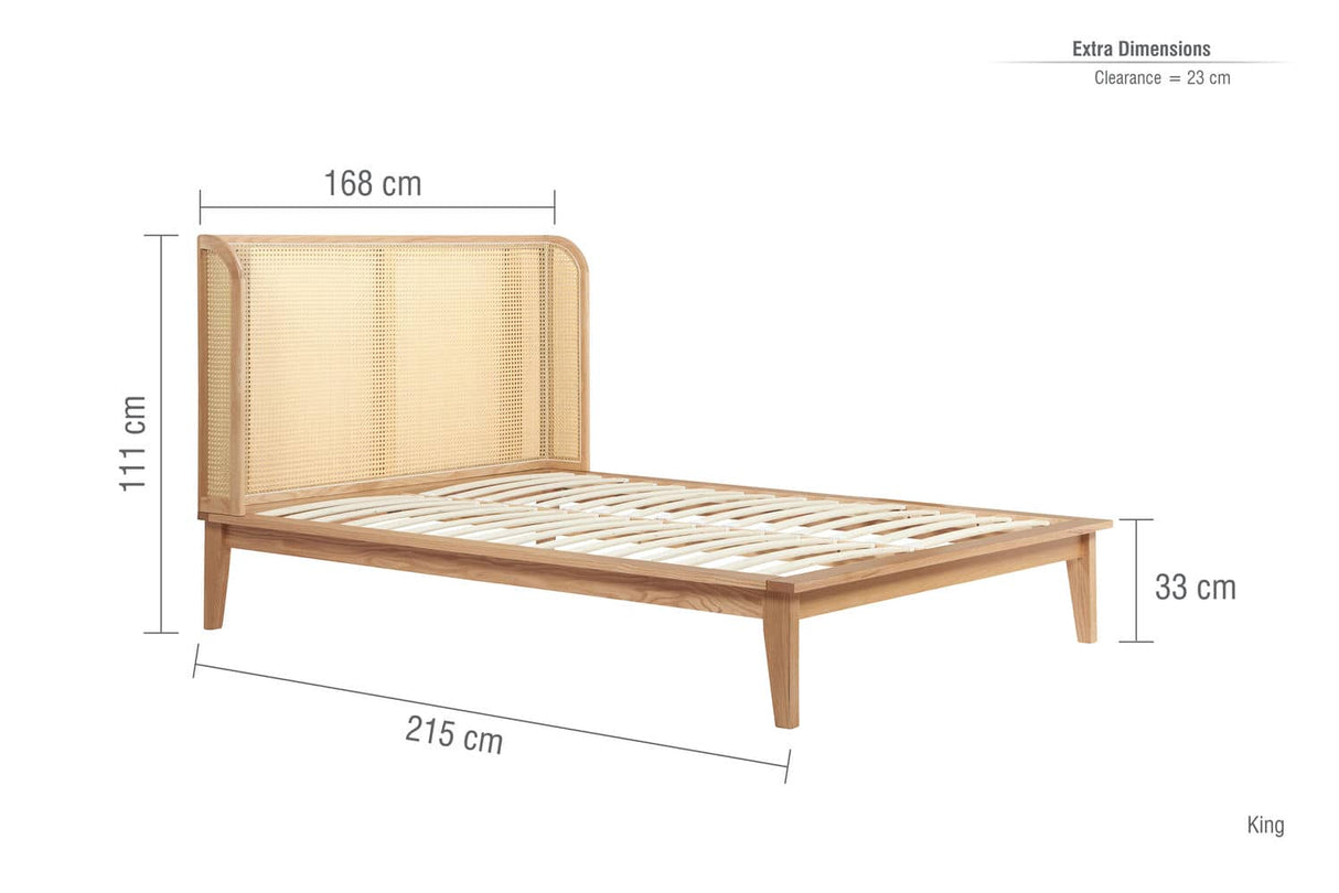 Astrid - Double Rattan Bed - Wooden Bed - Bickfords