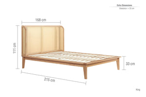 Astrid - Double Rattan Bed - Wooden Bed - Bickfords