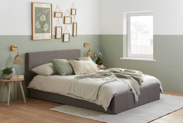 Berlin - Upholstered Grey Fabric Ottoman Bed - Bickfords