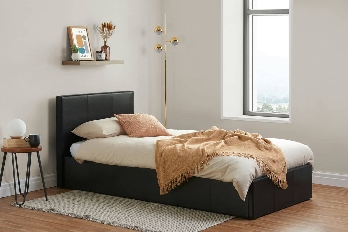 Berlin - Faux Leather Ottoman Bed - Bickfords