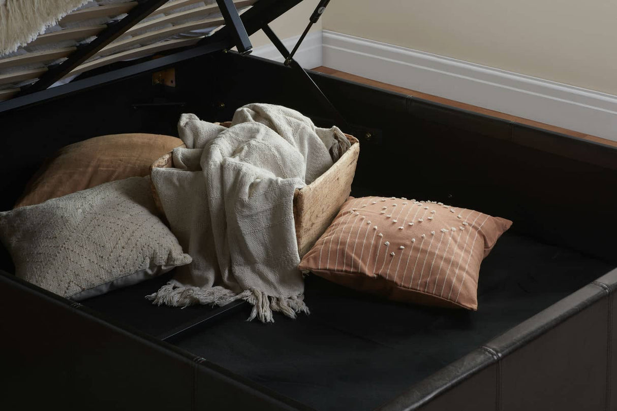 Berlin - Faux Leather Ottoman Bed - Bickfords