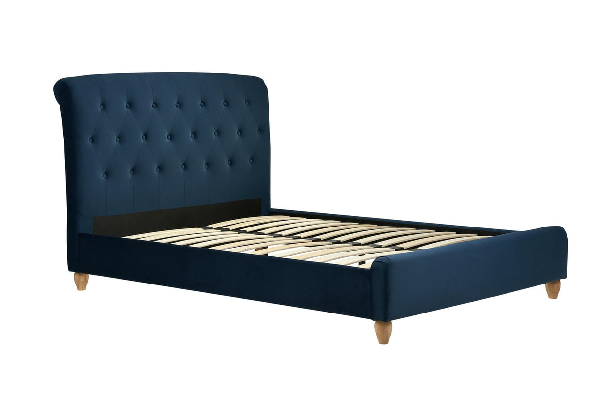 Brompton - Midnight Blue - Fabric Bed Frame - Bickfords