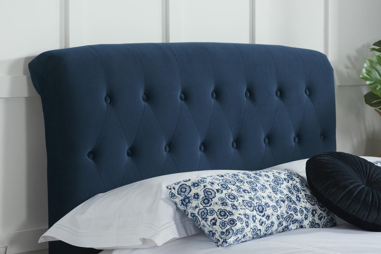 Brompton - Midnight Blue - Fabric Bed Frame - Bickfords