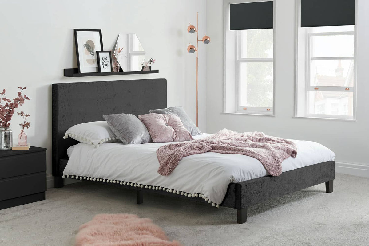 Berlin - Crushed Velvet / Fabric Bed Frame - Bickfords