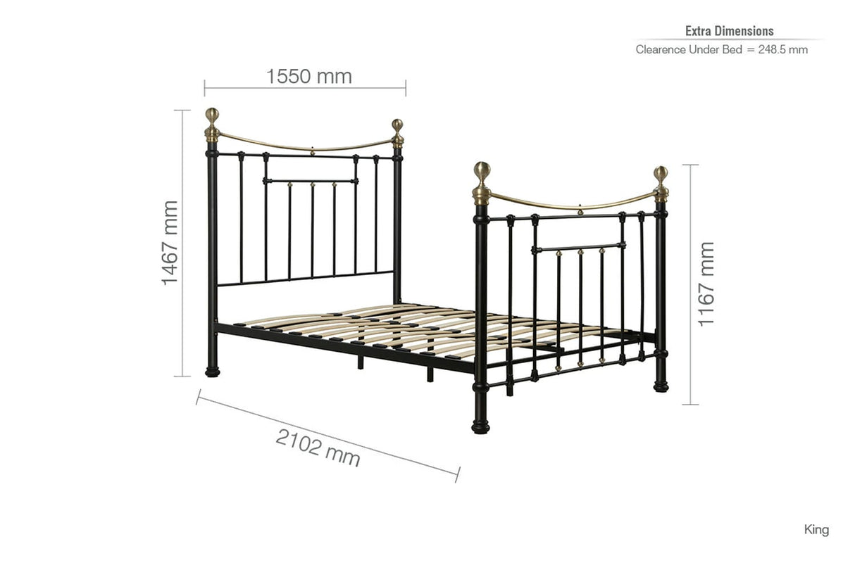 Bronte - Victorian Style Metal Bed Frame - Bickfords