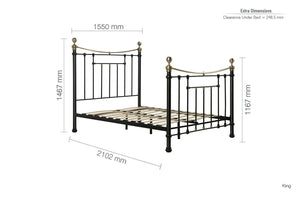 Bronte - Victorian Style Metal Bed Frame - Bickfords