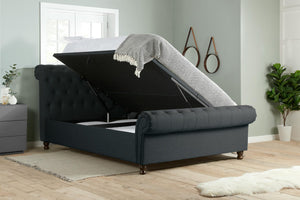 Castello - Fabric - Side Ottoman Sleigh Bed - Bickfords