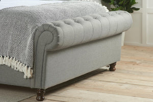 Castello - Fabric - Side Ottoman Sleigh Bed - Bickfords