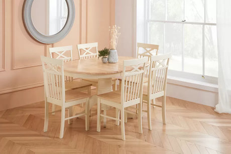 Chatsworth Round Extending Dining Table With 6 Chairs - Bickfords