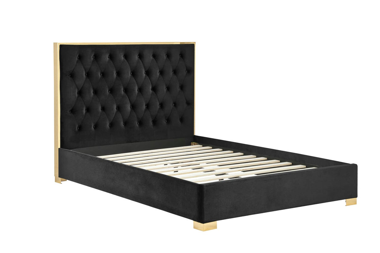 Chelsea - Luxurious Buttoned Velvet - Fabric Bed - Bickfords