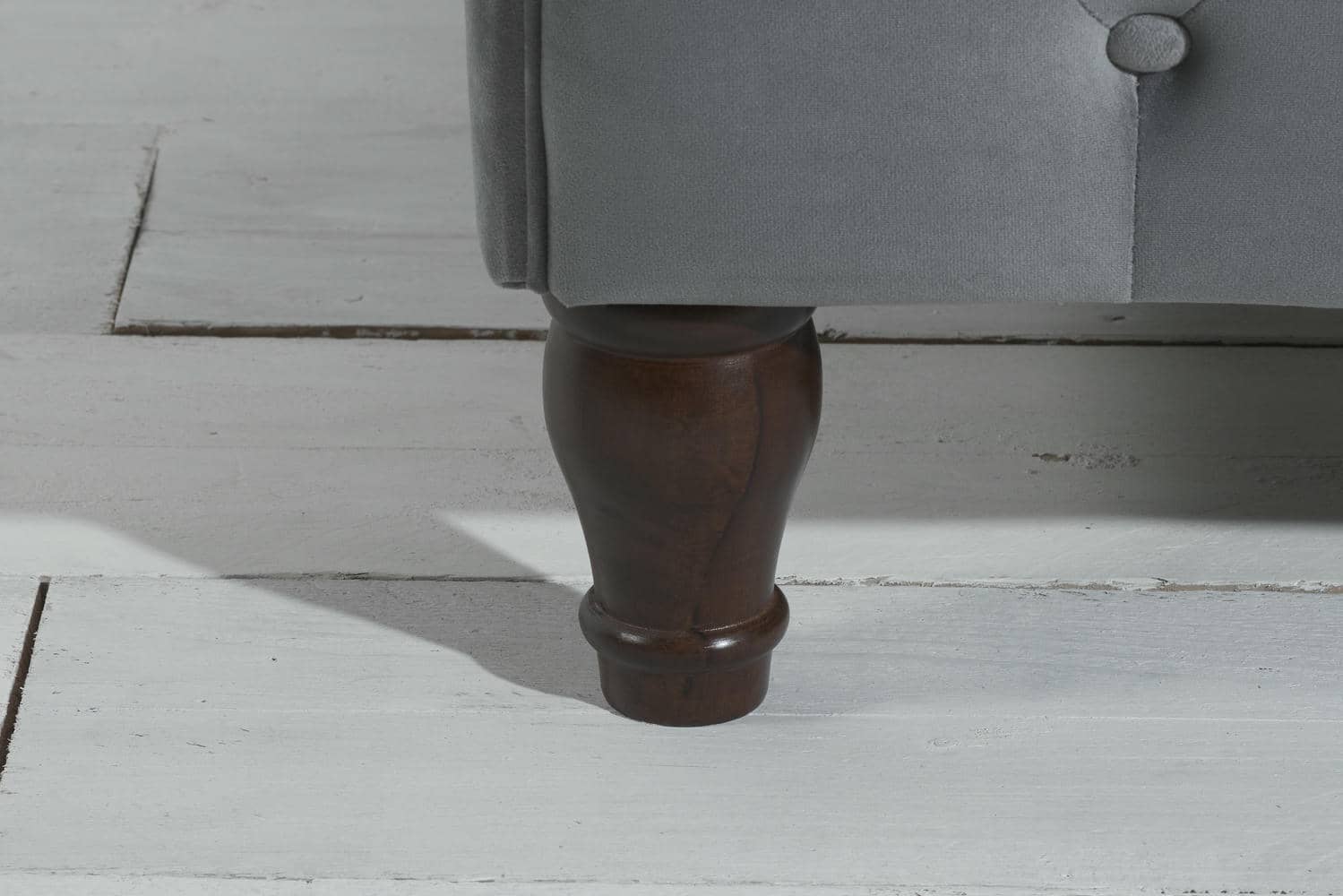 Colorado - Grey Velvet Fabric Sleigh Bed Frame - Bickfords