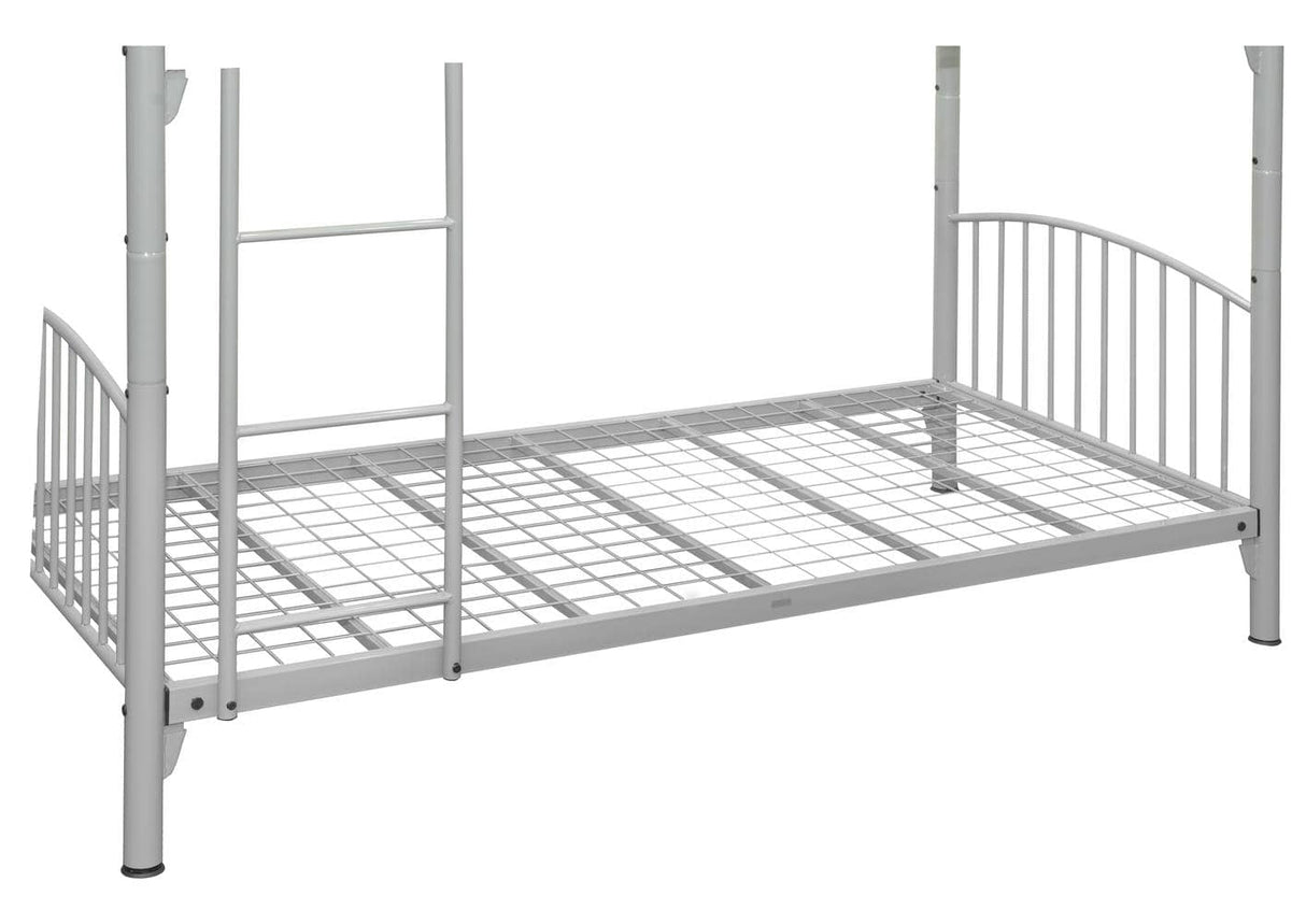 Corfu - Silver Finish Metal Bunk Bed Frame - Bickfords