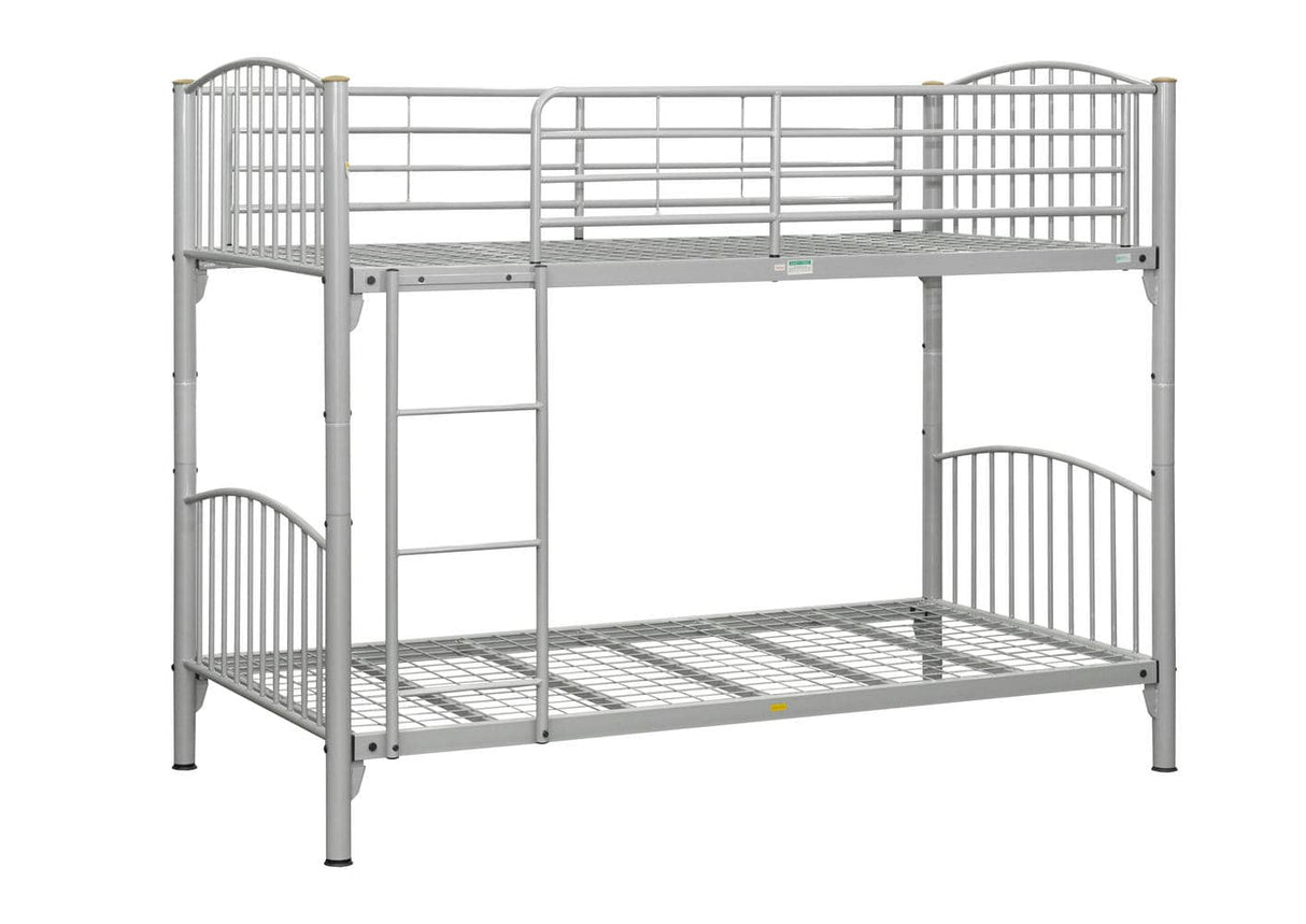 Corfu - Silver Finish Metal Bunk Bed Frame - Bickfords