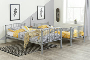 Corfu - Silver Finish Metal Bunk Bed Frame - Bickfords