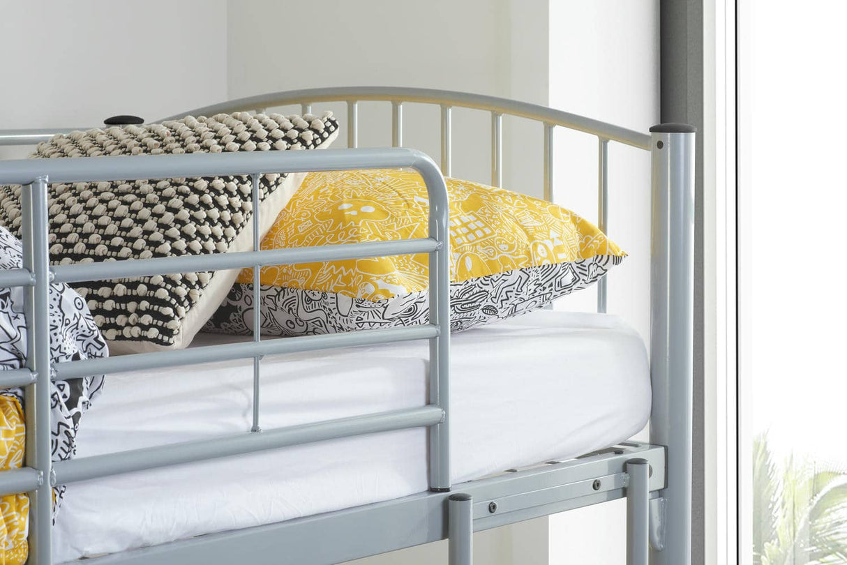 Corfu - Silver Finish Metal Bunk Bed Frame - Bickfords