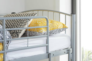 Corfu - Silver Finish Metal Bunk Bed Frame - Bickfords