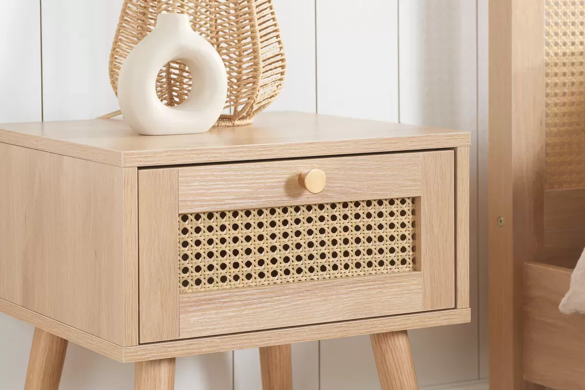 Croxley - 1 Drawer Rattan Bedside Table - Bickfords