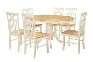 Chatsworth Round Extending Dining Table With 6 Chairs - Bickfords