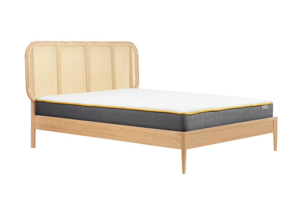 Elina - Natural Oak Rattan Bed Frame - Bickfords