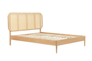 Elina - Natural Oak Rattan Bed Frame - Bickfords