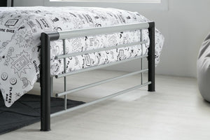 Faro - Black and Silver Metal Bed - Bickfords