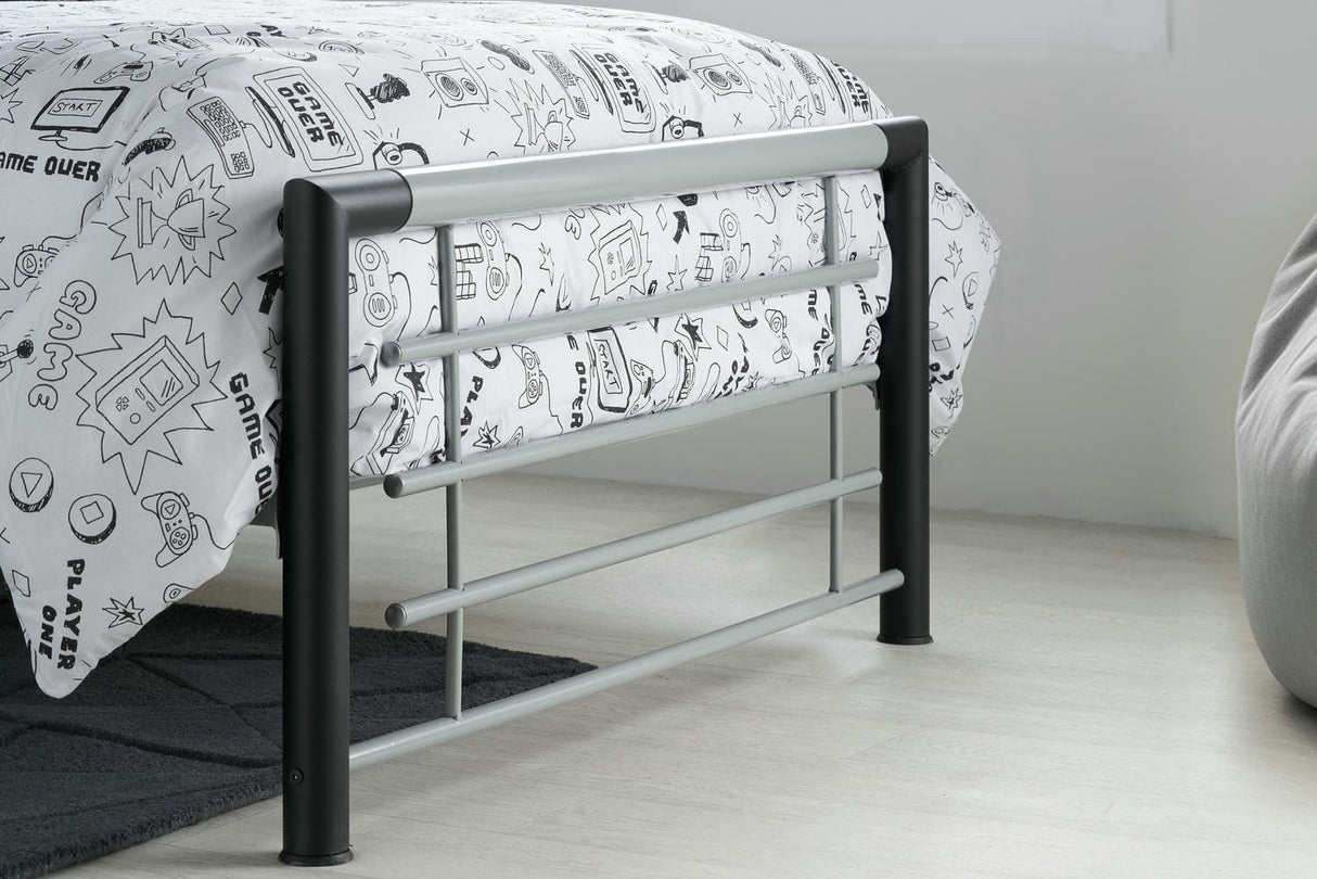 Faro - Black and Silver Metal Bed - Bickfords